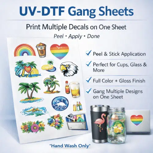 #1 Quality Fast Wholesale Dtf Transfers 3 Custom Uv Dtf Decals For Hard Surfaces Like Tumblers, Laptops, And Phone Cases